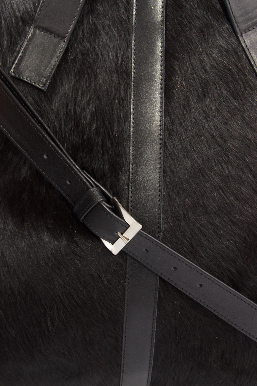 Black fur leather bag Giuka by Nicolaescu Georgiana  image 3