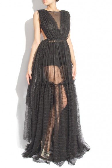 black transparent gown