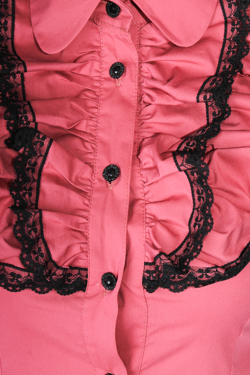Dark pink shirt with lace T'esha by Diana Tatucu image 3