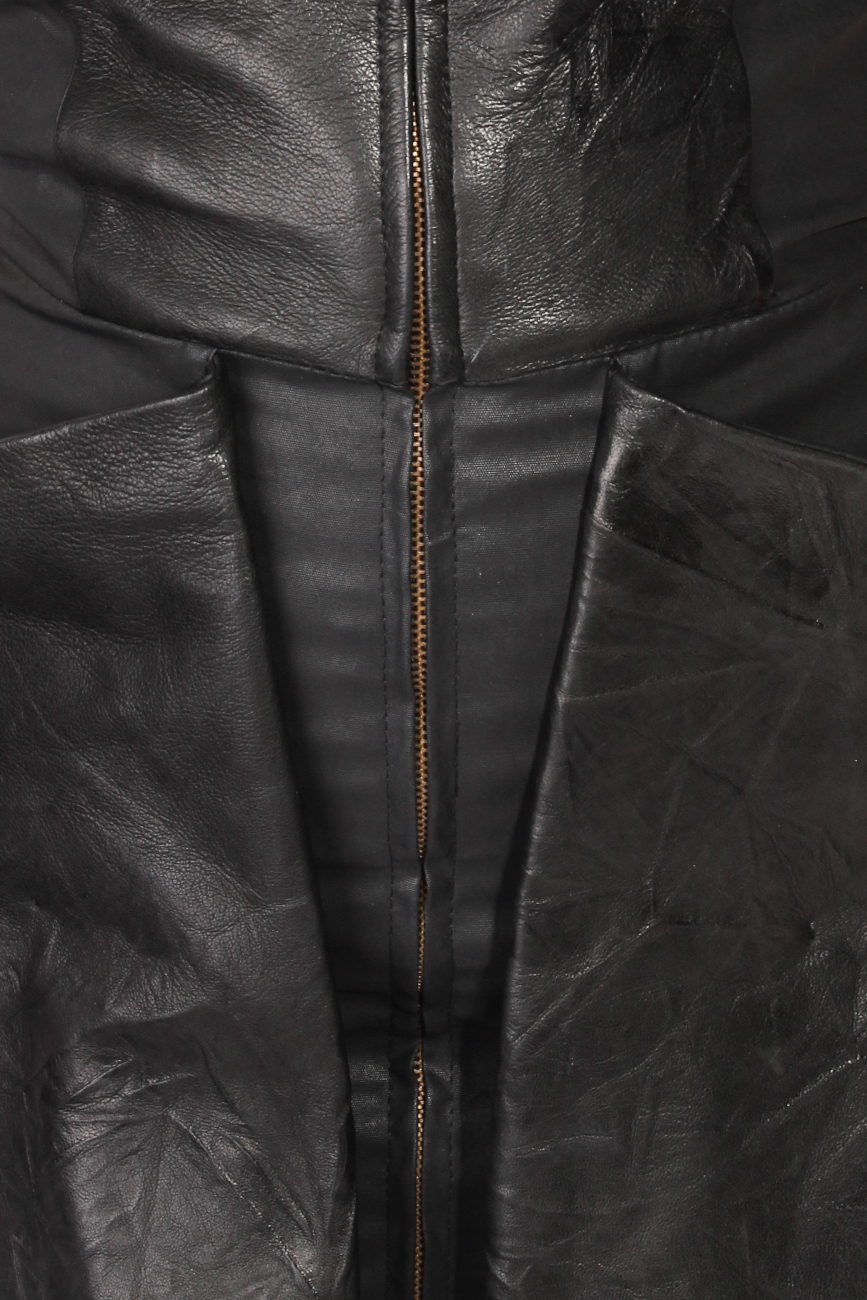 Leather dress with ruffles Anca si Silvia Negulescu image 3