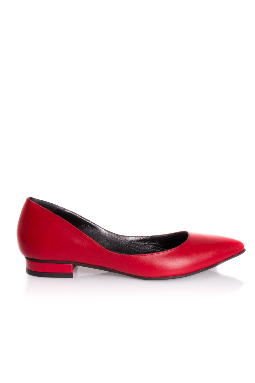 Pantofi din piele rosie Mihaela Glavan  imagine 1