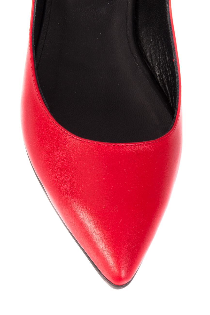 Pantofi din piele rosie Mihaela Glavan  imagine 3