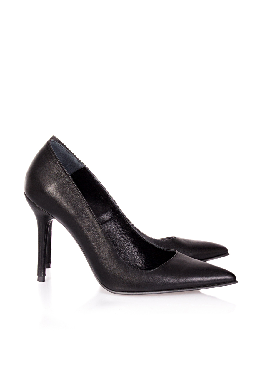 Black leather stiletto shoes Mihaela Glavan  image 0