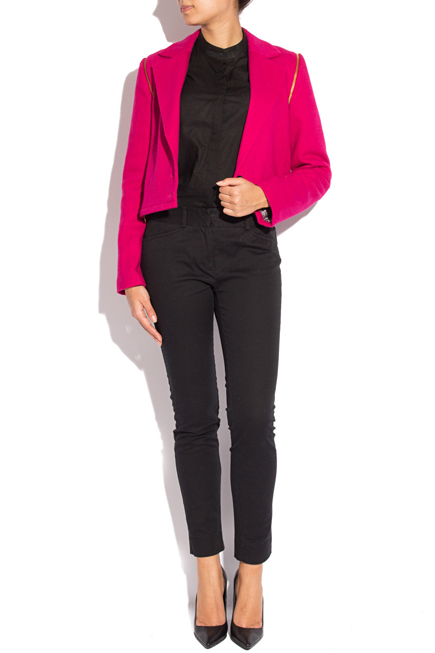 Fuchsia jacket with detachable sleeves Mirela Diaconu  image 0