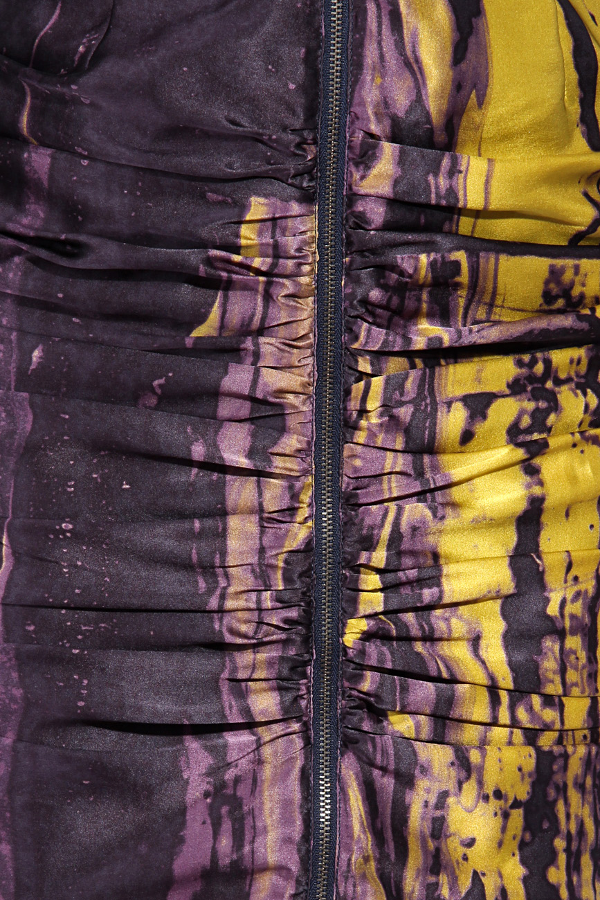 Printed silk dress with sleeves Mirela Diaconu  image 3