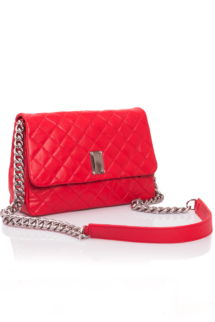 Intense red quilted leather bag Giuka by Nicolaescu Georgiana  image 0