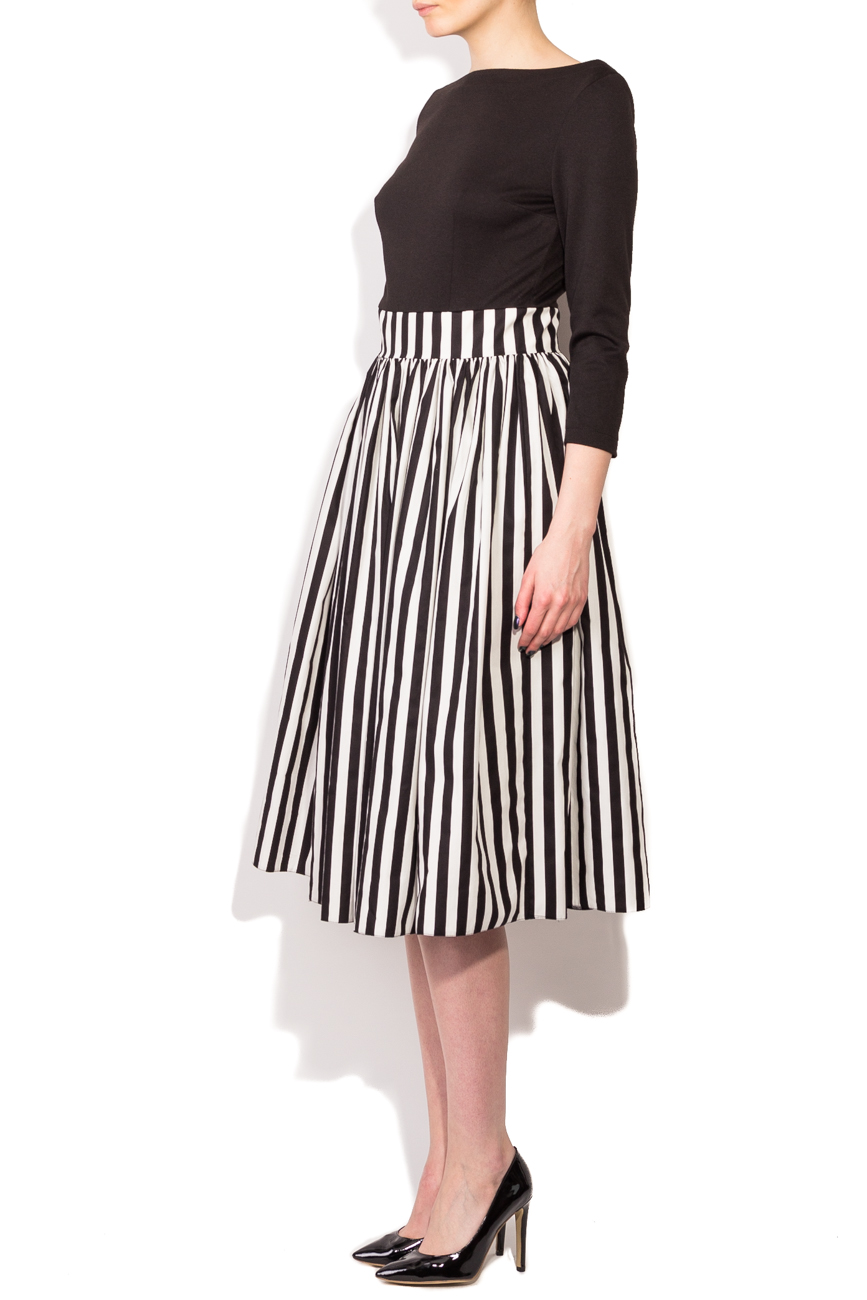 Black and white striped dress with black bust Dorin Negrau image 1