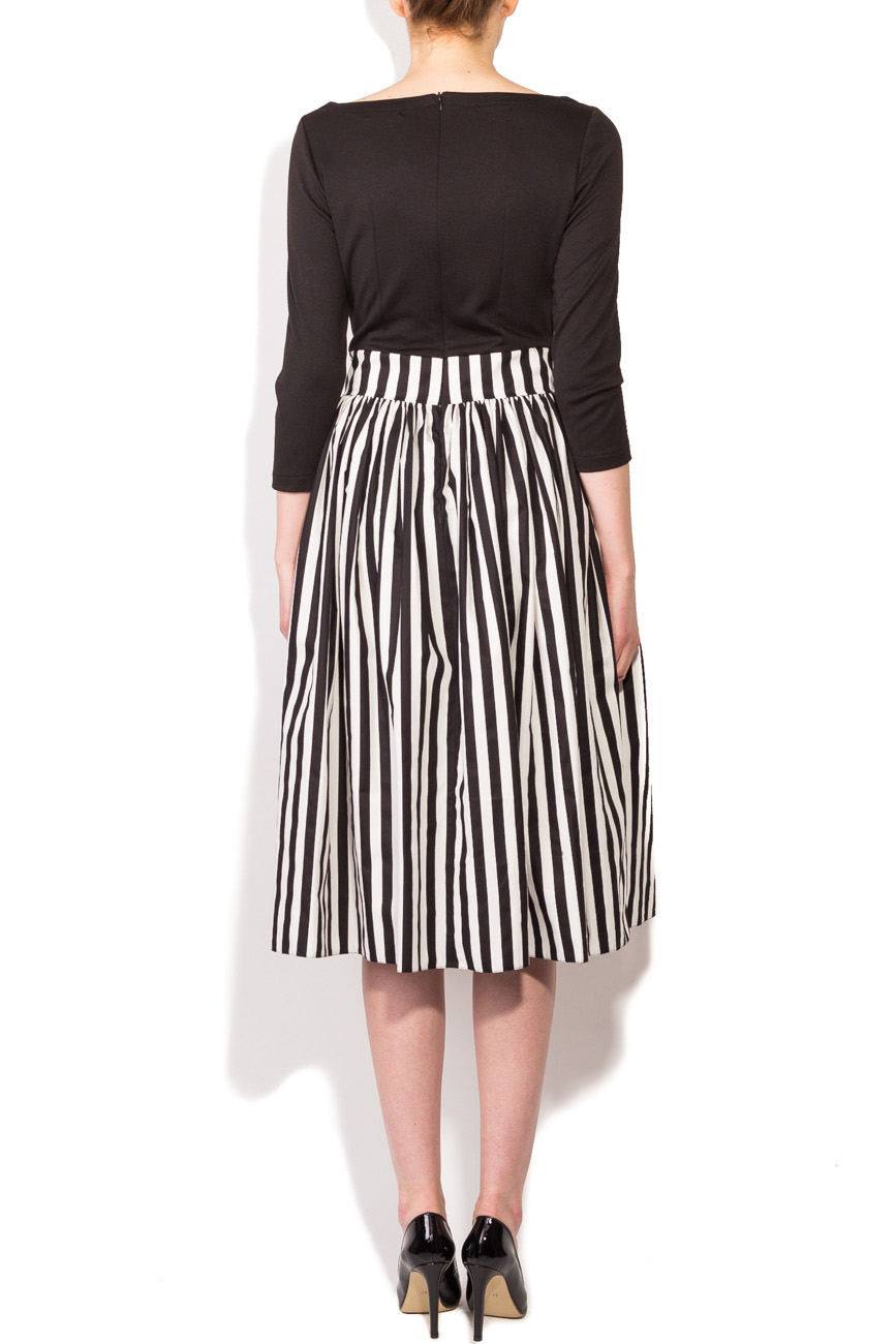 Black and white striped dress with black bust Dorin Negrau image 2