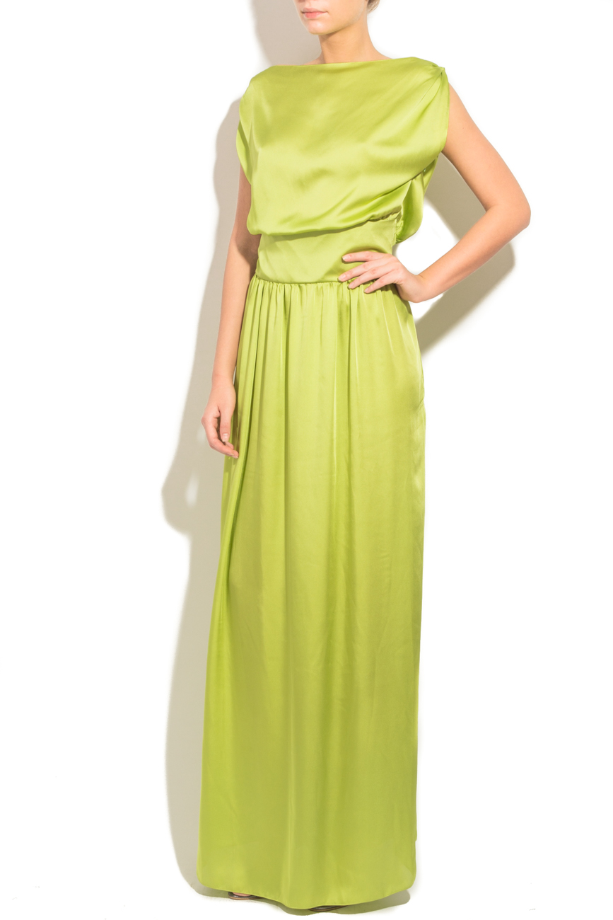 Green silk dress Dorin Negrau image 1
