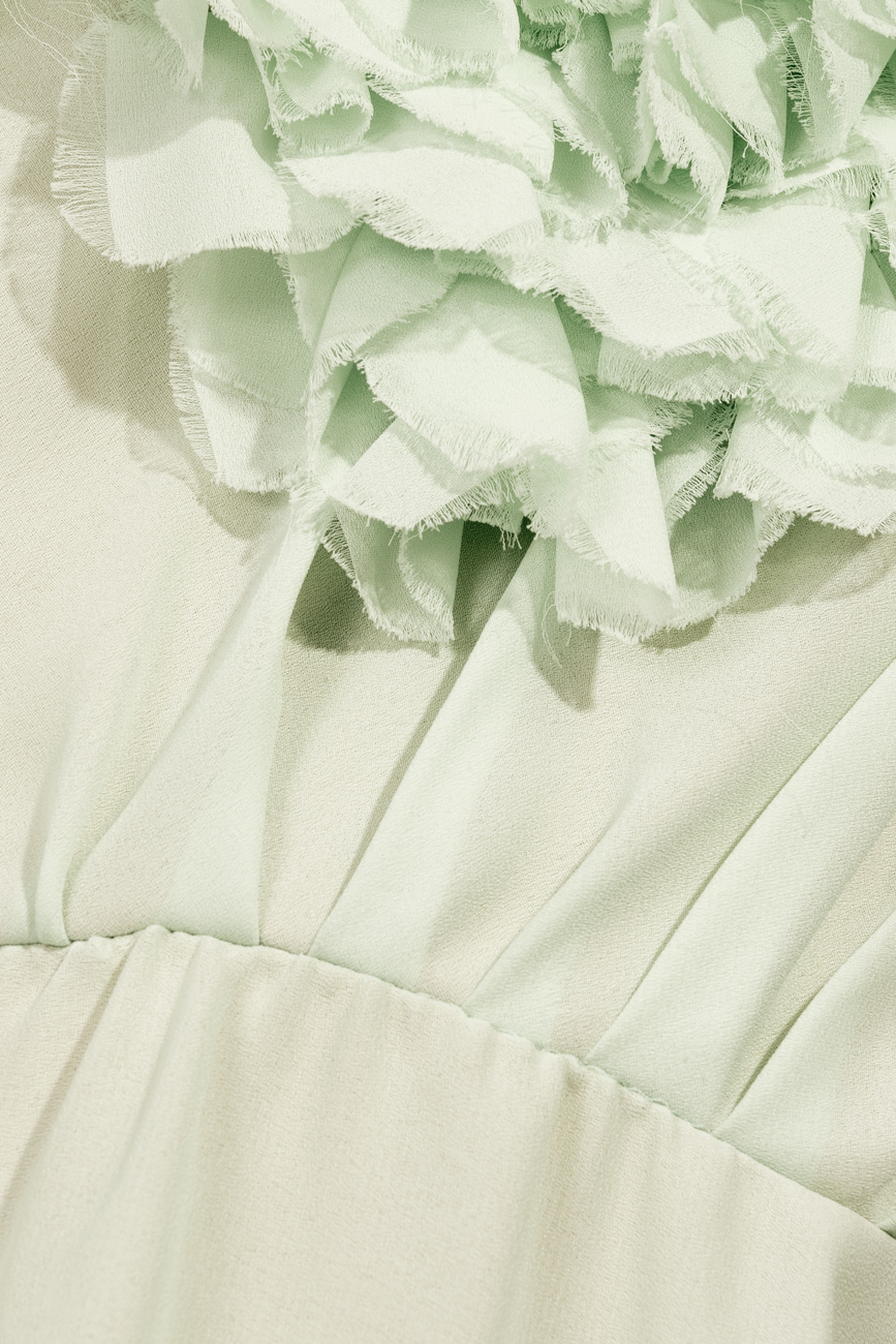 Light green draped silk dress  Arina Varga image 3