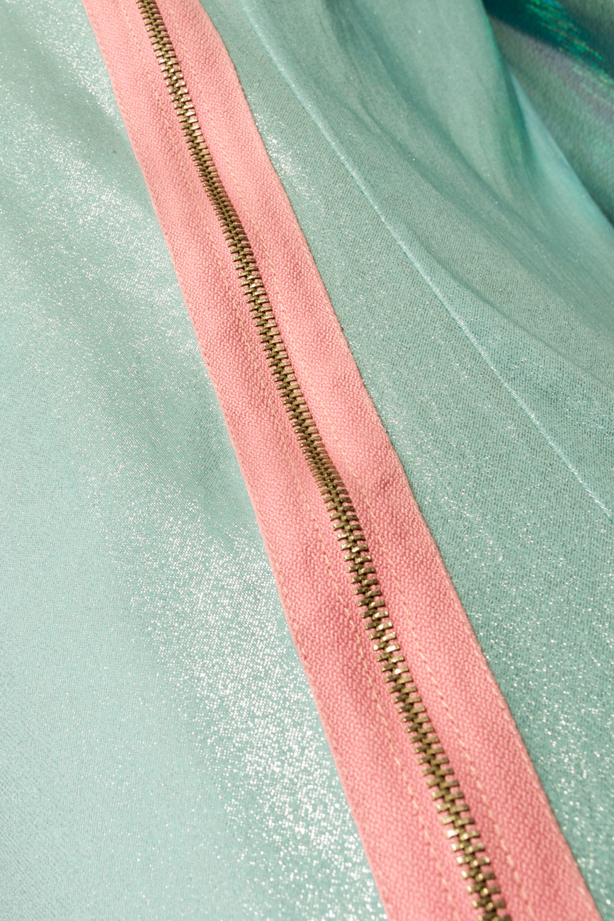 Robe turquoise avec dos façon cape Dorin Negrau image 3