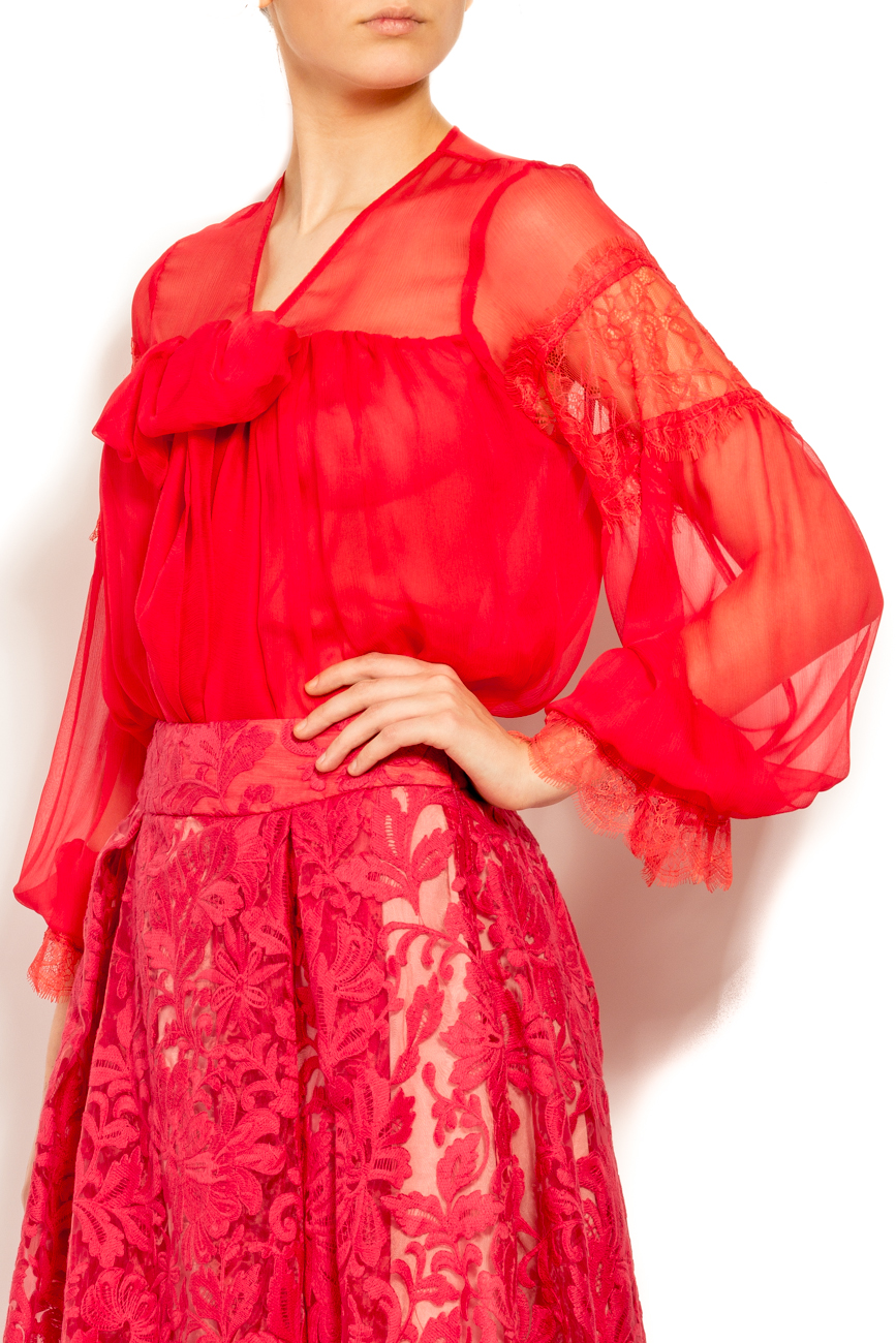 Red veil blouse Elena Perseil image 1