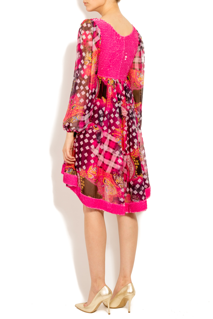فستان زهري من الحرير ذو اضافات من الترتر ايلينا بيرسيل image 2