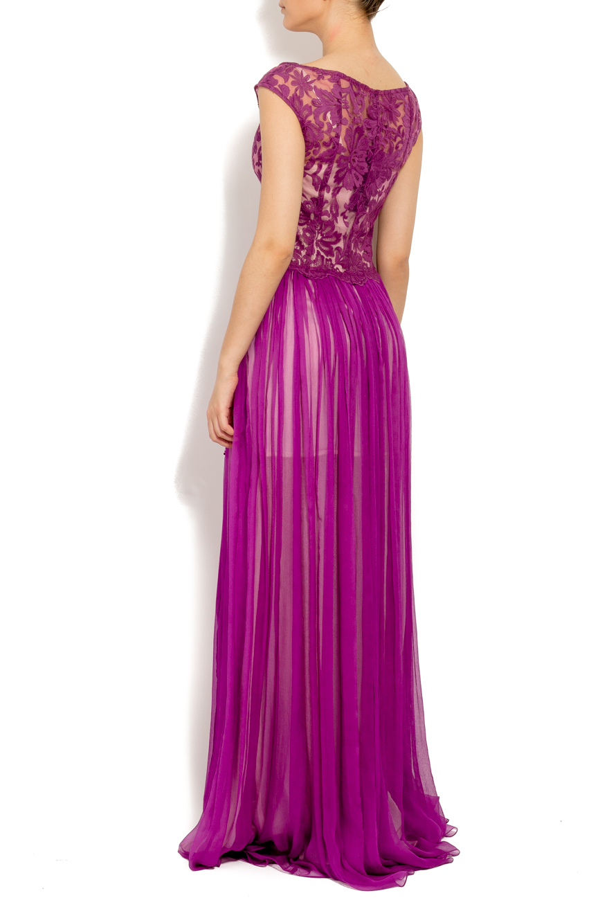 فستان موف طويل ذو اضافات من الورود ايلينا بيرسيل image 2