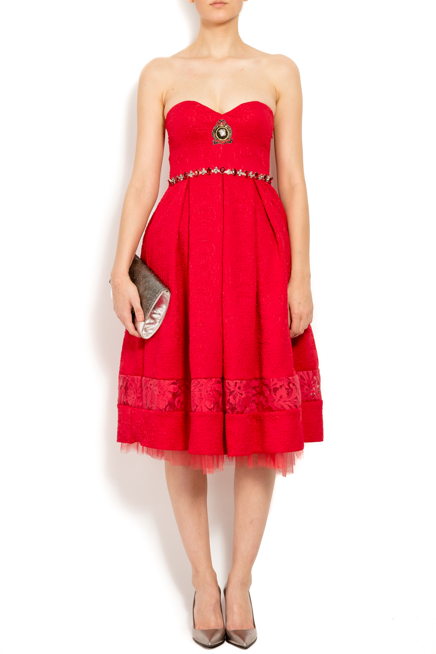 فستان احمر ذو كرستال على الخصر ايلينا بيرسيل image 0