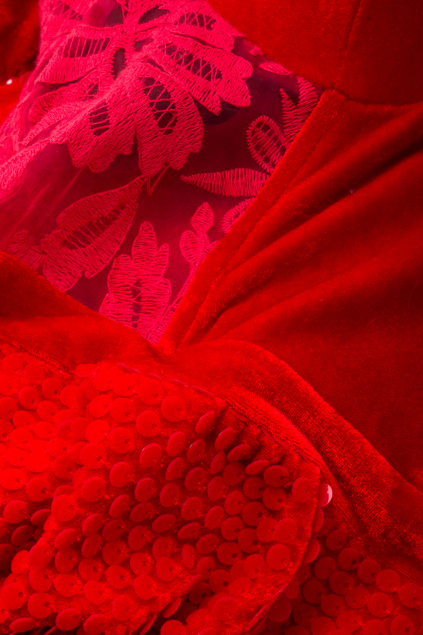 Red silk maxi dress bust cups Elena Perseil image 4