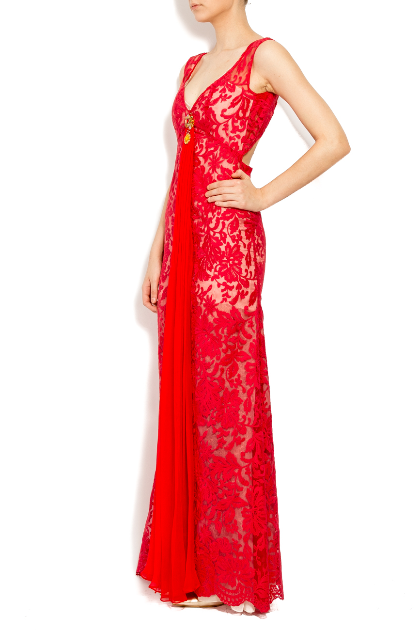 فستان احمر طويل ذو فتحه في الظهر ايلينا بيرسيل image 1