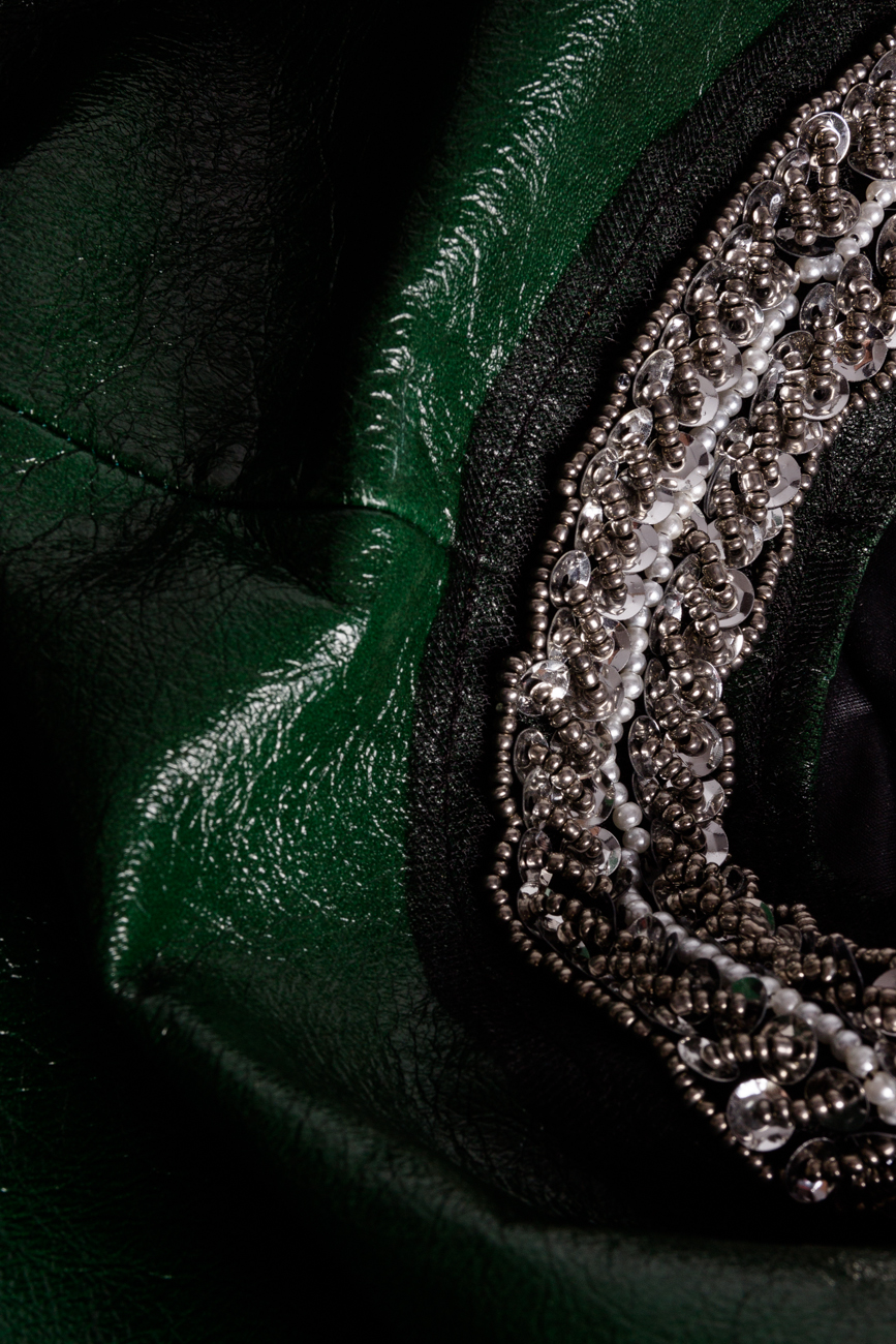 Green leather dress Dana Tanase image 3