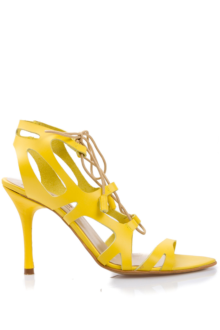 Yellow lace-up sandals Mihaela Glavan  image 0