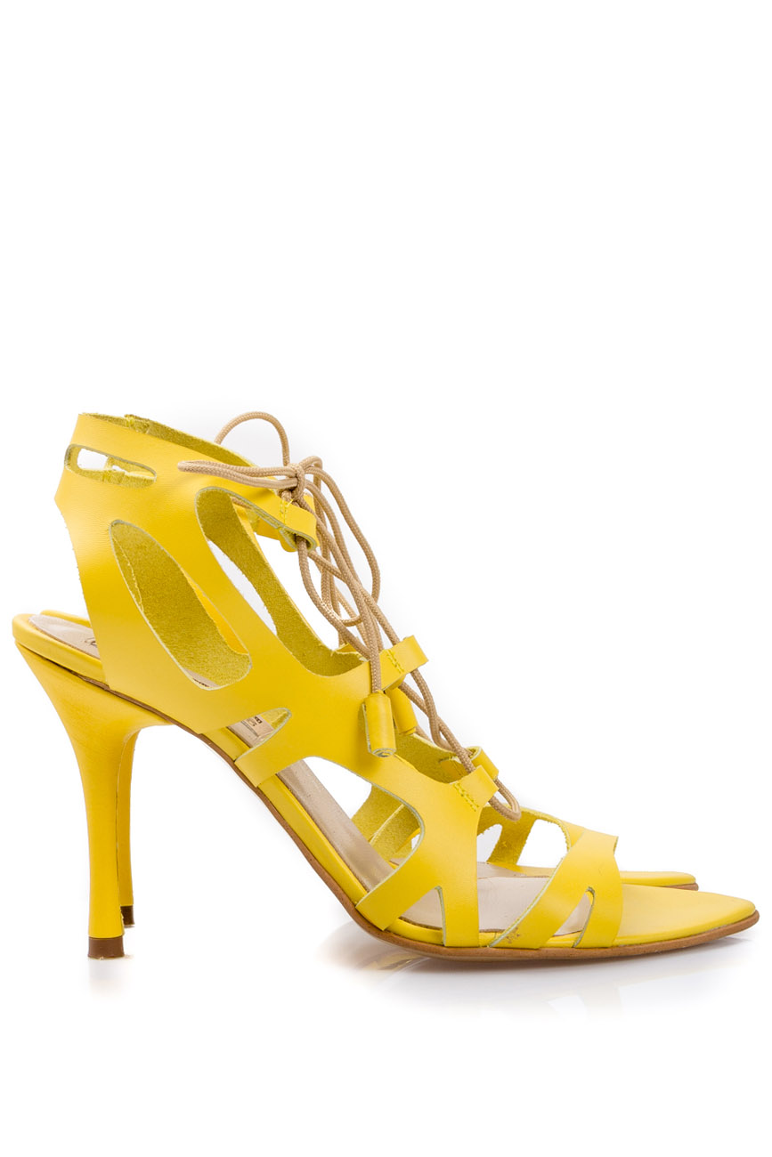 Yellow lace-up sandals Mihaela Glavan  image 1