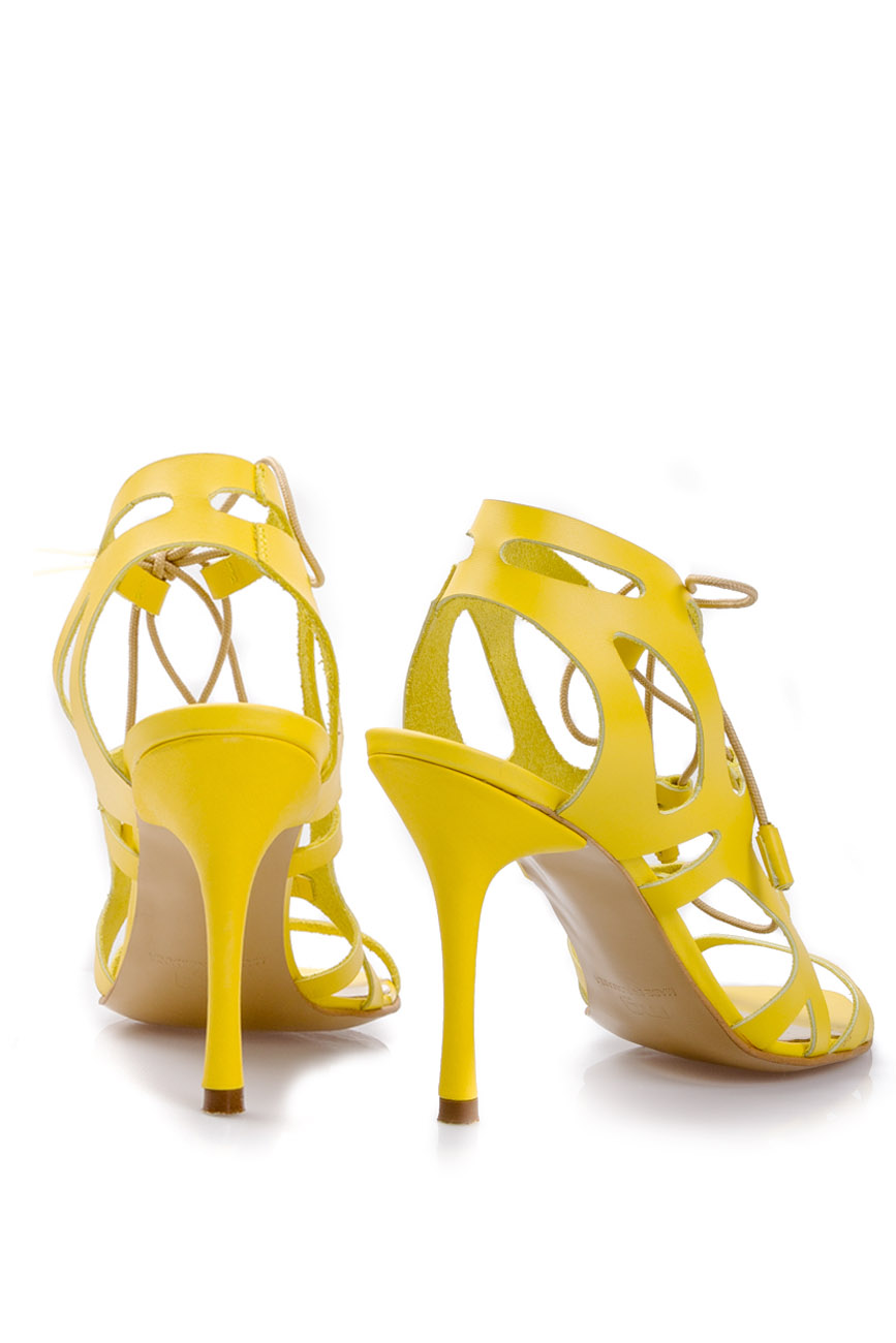 Yellow lace-up sandals Mihaela Glavan  image 3