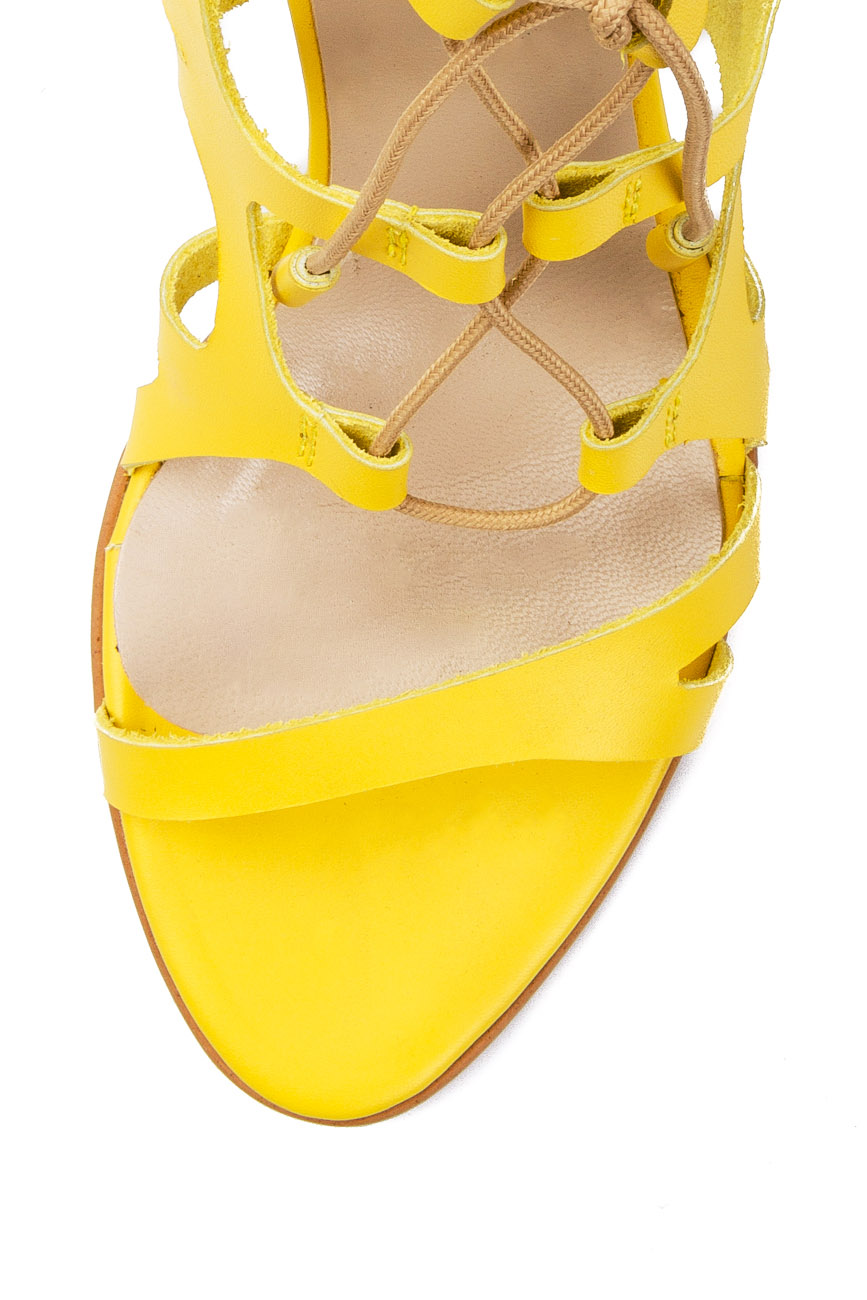 Yellow lace-up sandals Mihaela Glavan  image 2