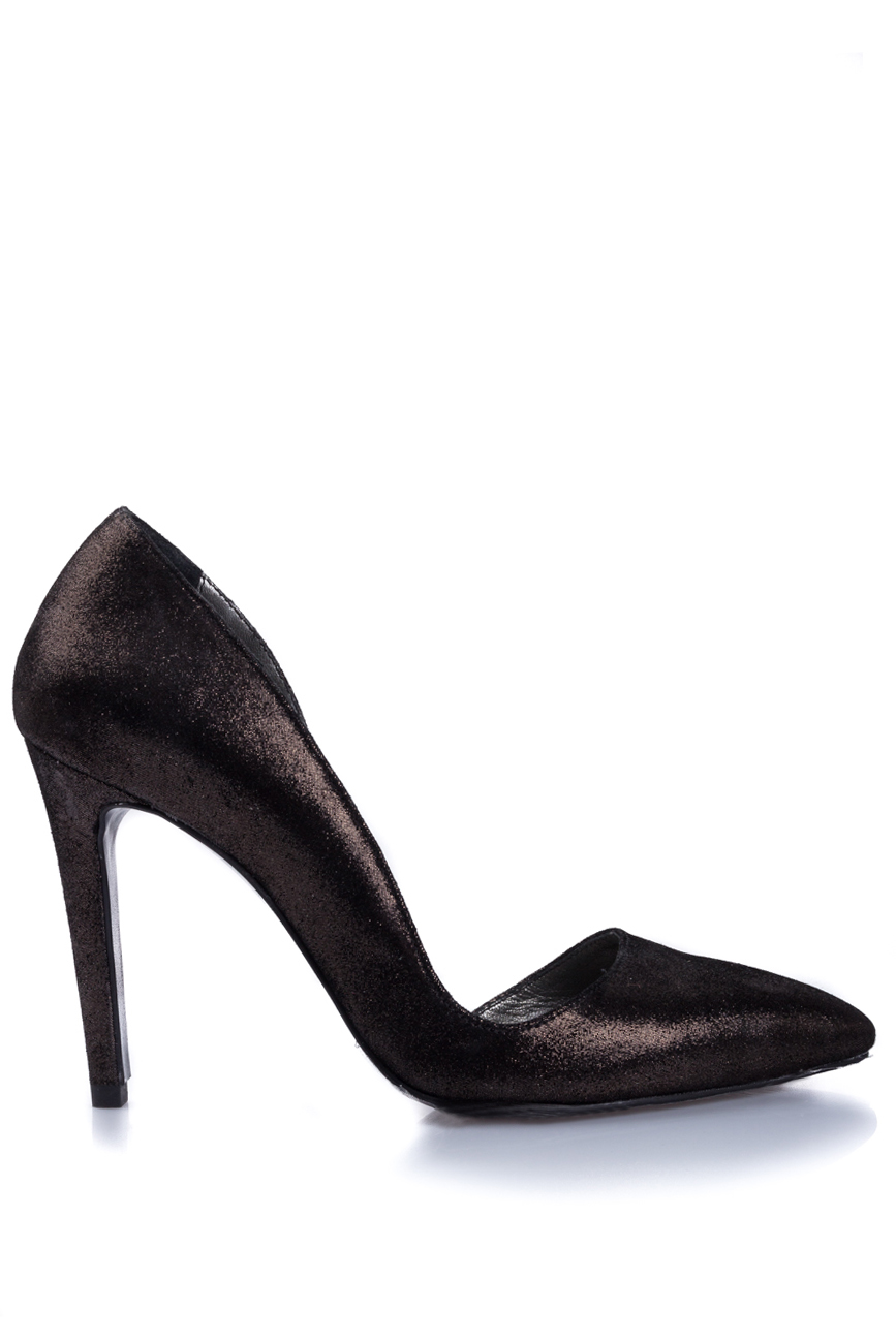 Cut out pearlescent black leather pumps Ana Kaloni image 0
