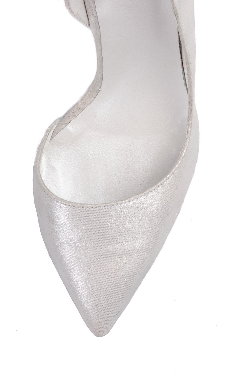 Pantofi argintii sidefati Ana Kaloni imagine 3