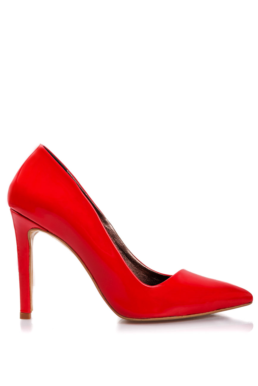 Red point-toe patent-leather pumps Ana Kaloni image 0