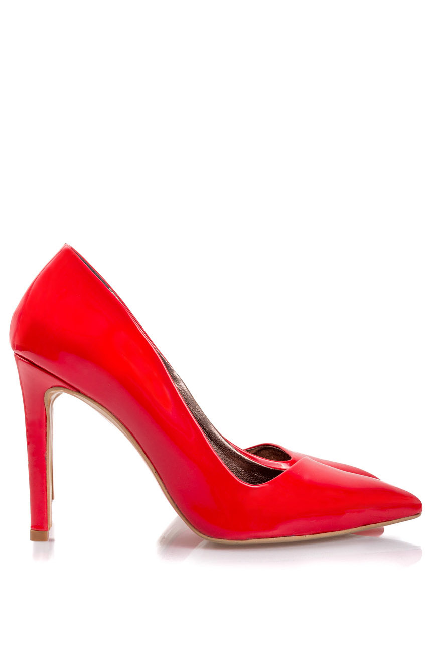 Red point-toe patent-leather pumps Ana Kaloni image 1