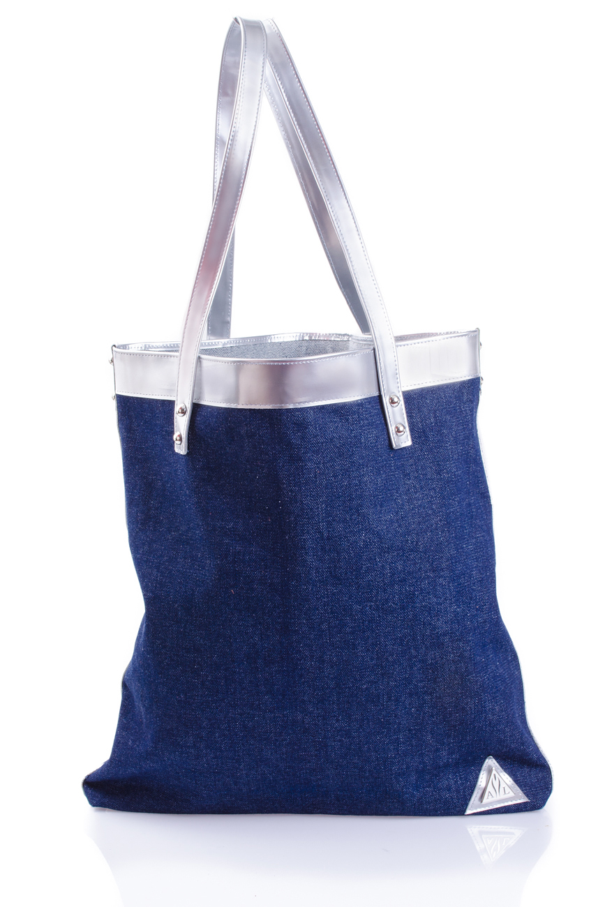 Geanta din jeans-denim cu piele Anca Irina Lefter imagine 0