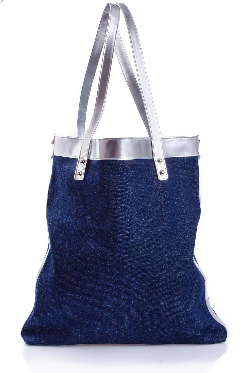 Geanta din jeans-denim cu piele Anca Irina Lefter imagine 2