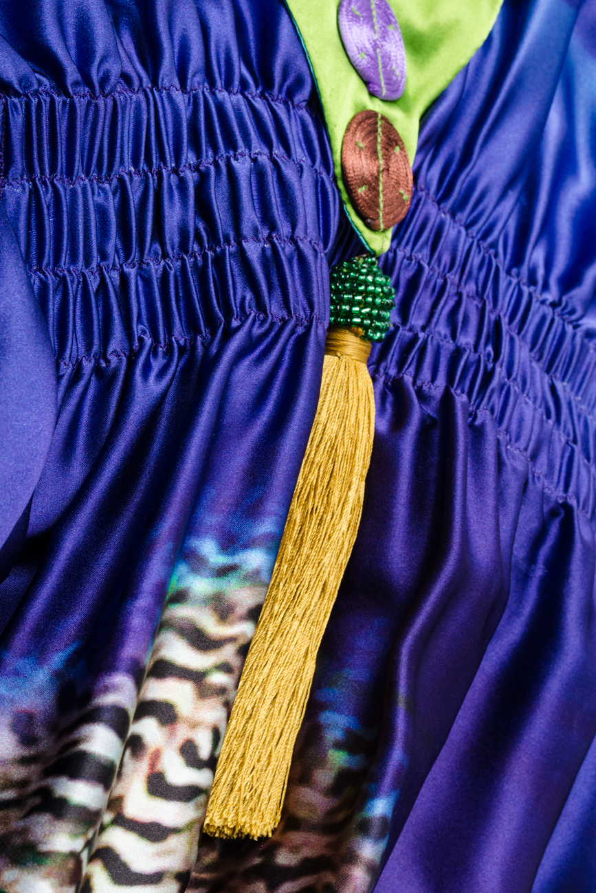 Robe tunique en soie imprimée paon Grigori Ciliani image 3