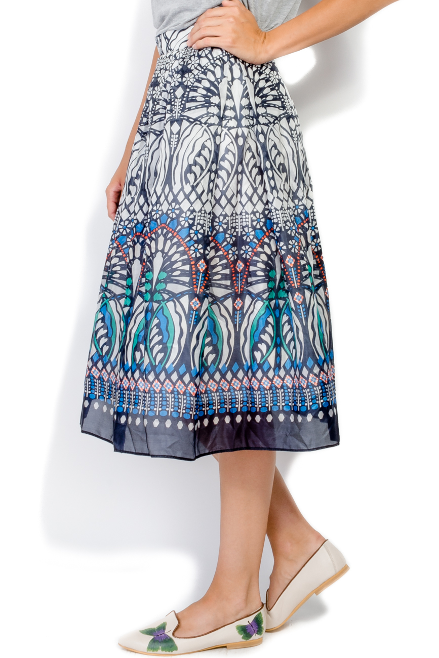Tribal-print silk skirt Cristina Staicu image 1