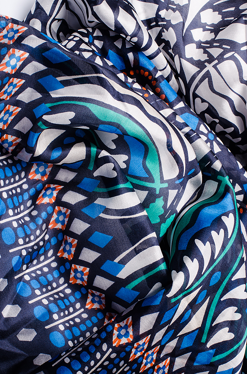 Tribal-print silk skirt Cristina Staicu image 3