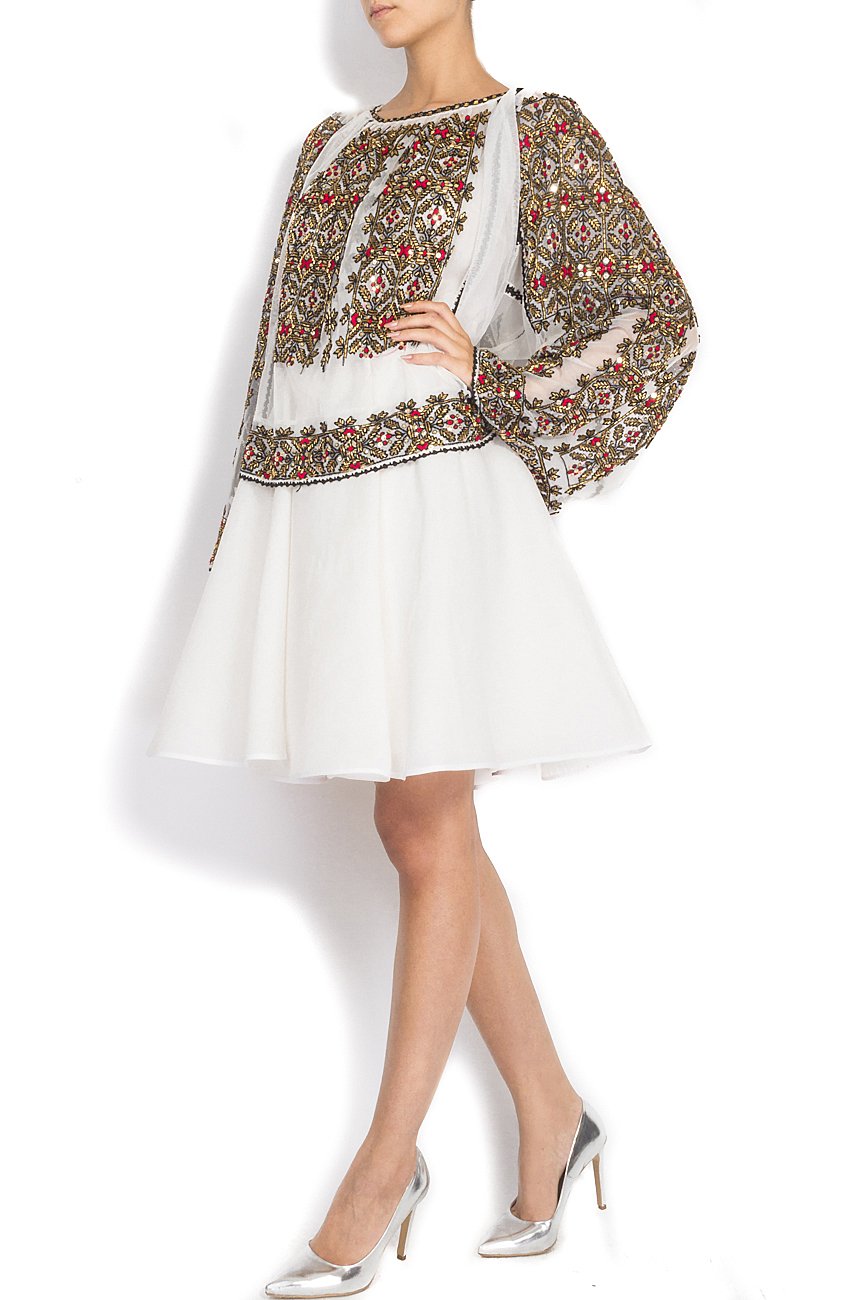Bohemian dress with hand-sewn sequins. Izabela Mandoiu image 1