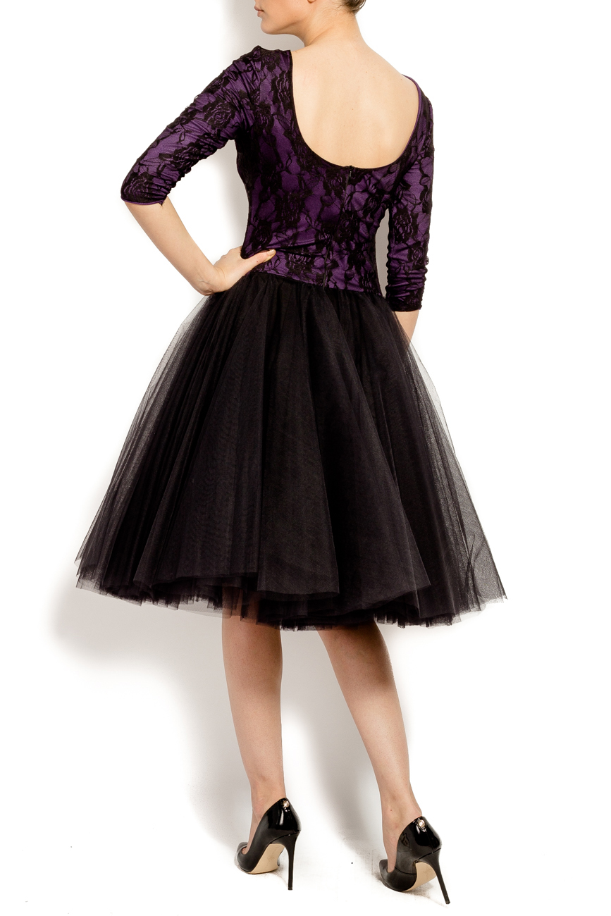 Robe violette à jupe en tulle noir Arina Varga image 2