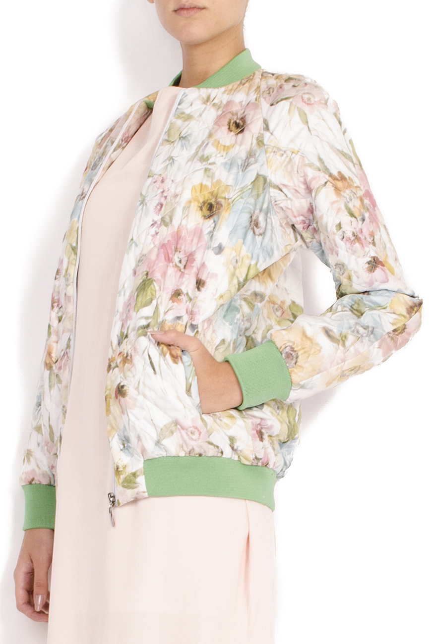 Jacheta din fas cu imprimeu floral Antoanelle imagine 1