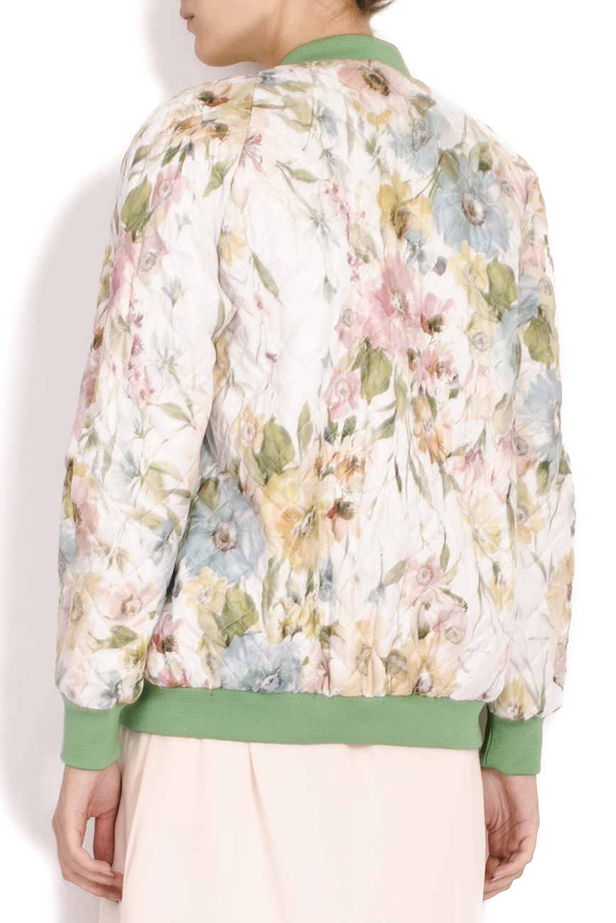 Jacheta din fas cu imprimeu floral Antoanelle imagine 2