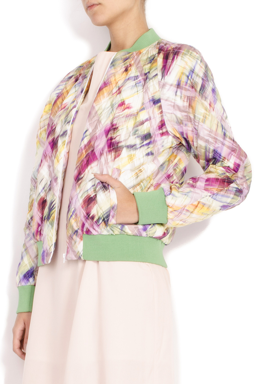 Jacheta din fas cu imprimeu multicolor Antoanelle imagine 1