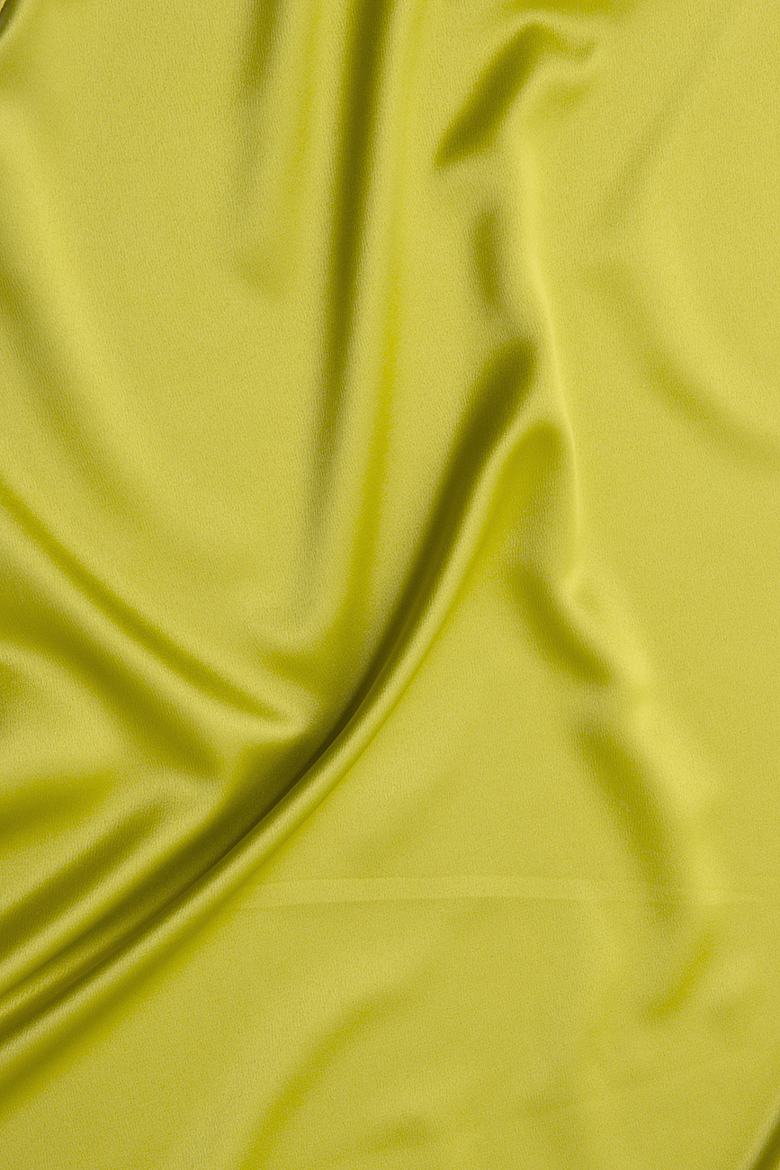 Robe à bretelles en soie verte Arona Carelli image 3