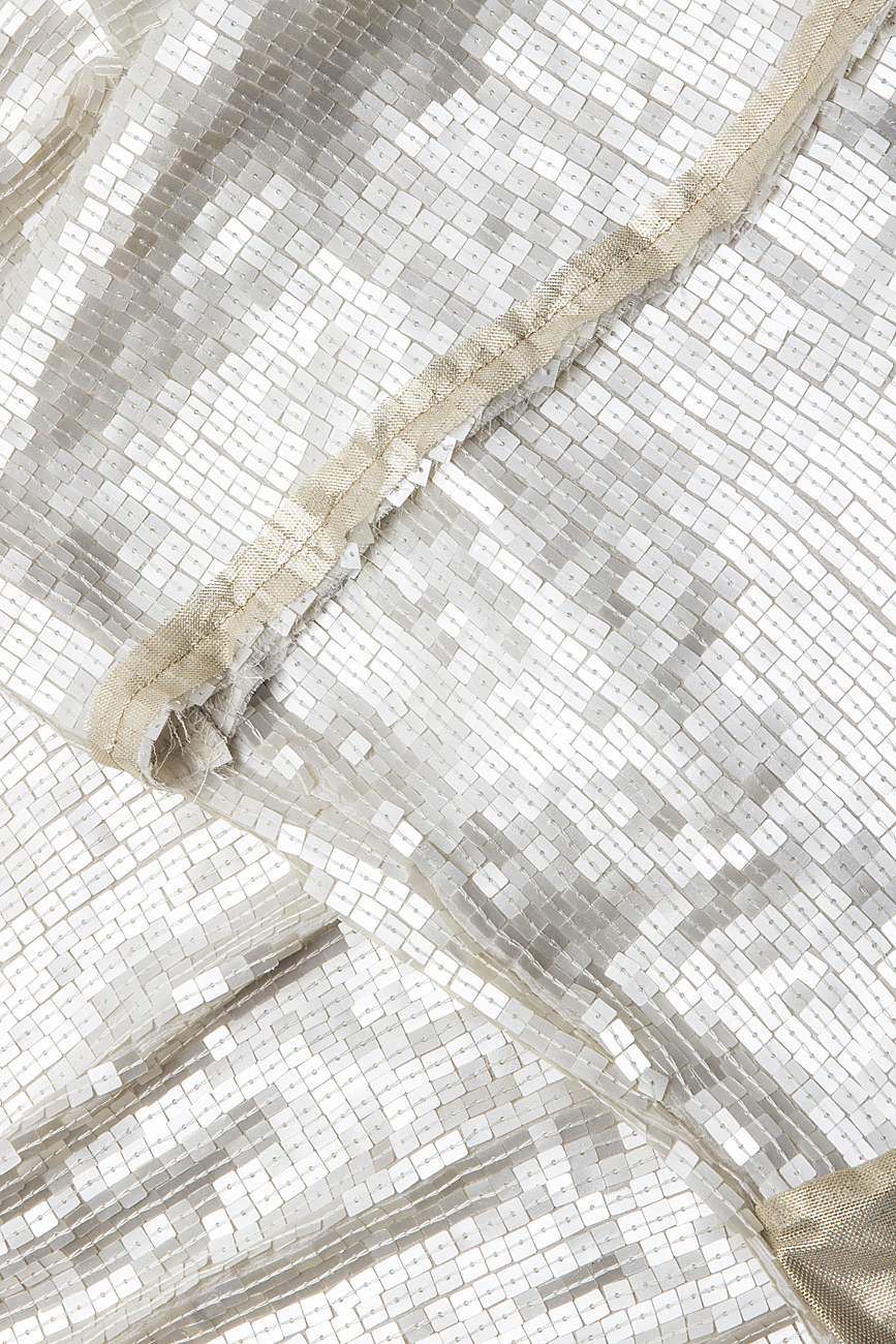 White sequined silk dress Arona Carelli image 3
