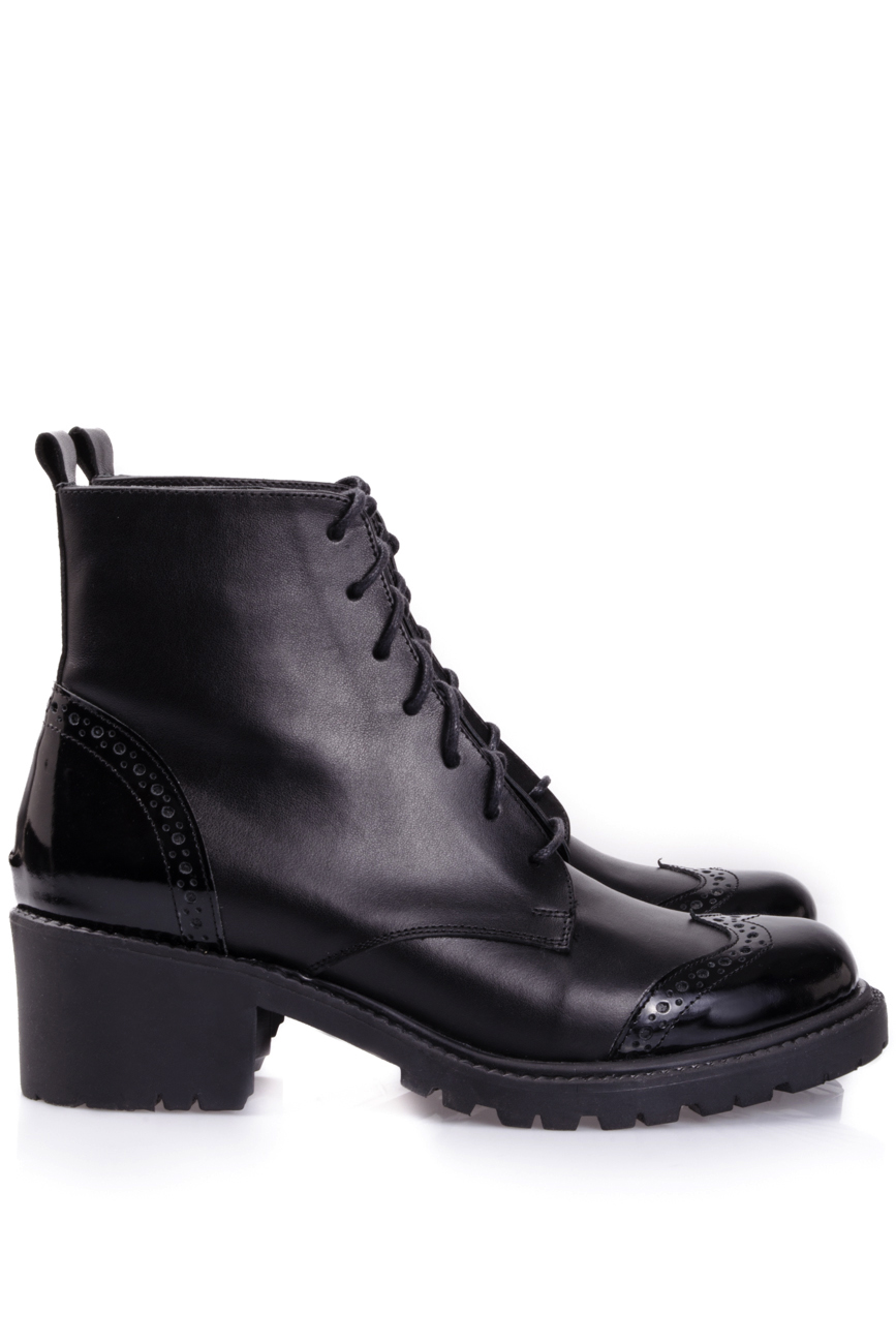Glossed-leather ankle boots Mihaela Glavan  image 1