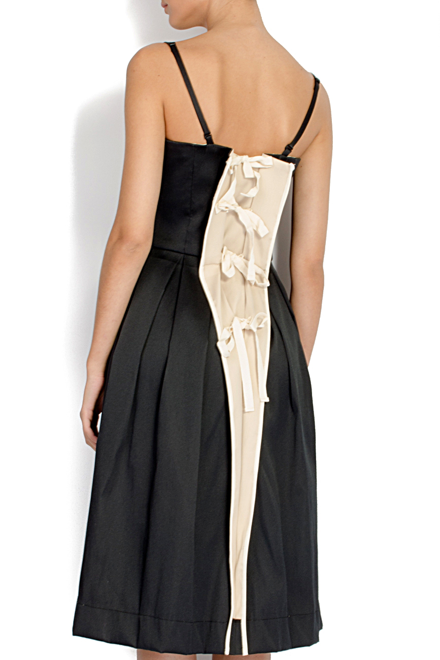 Mesh-trimmed silk and cotton-blend satin dress Strike a Pose image 2