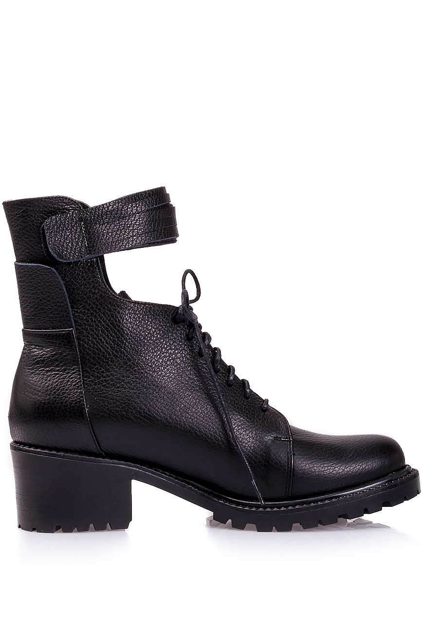 Glossed-leather ankle strap boots Mihaela Glavan  image 0