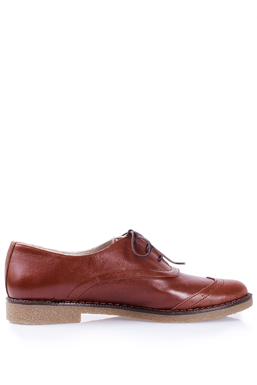 Cognac glossed leather brogues PassepartouS image 0