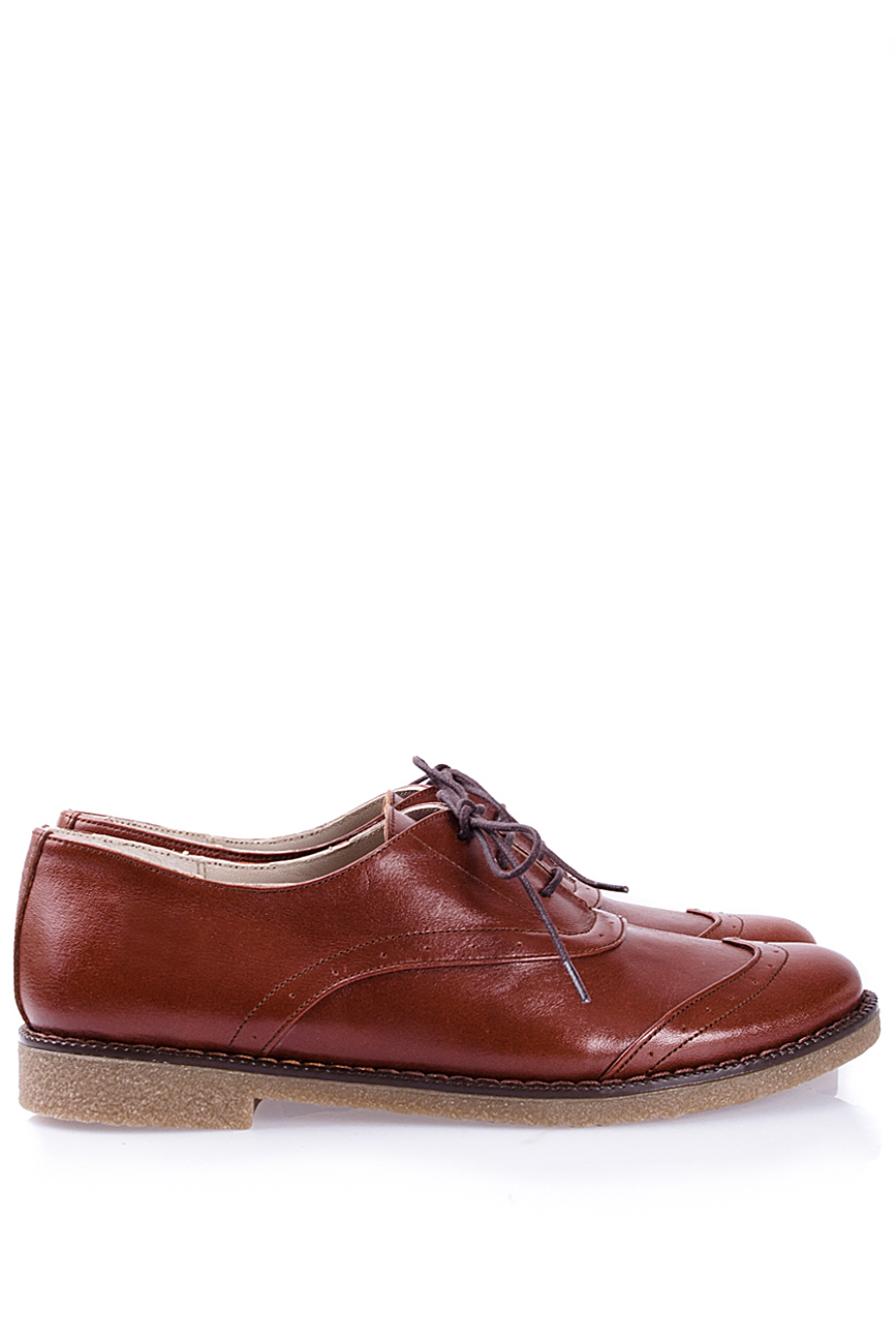 Cognac glossed leather brogues PassepartouS image 1
