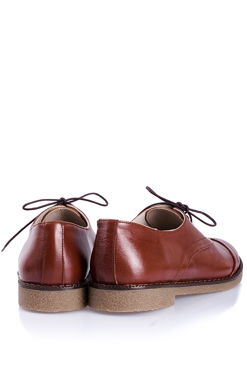 Pantofi din piele maro Oxford  PassepartouS imagine 2
