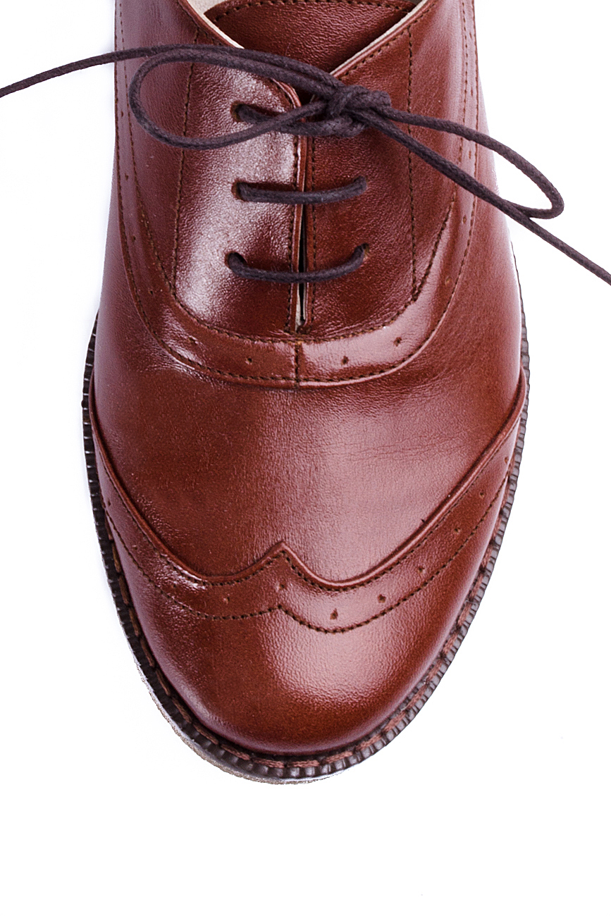 Pantofi din piele maro Oxford  PassepartouS imagine 3