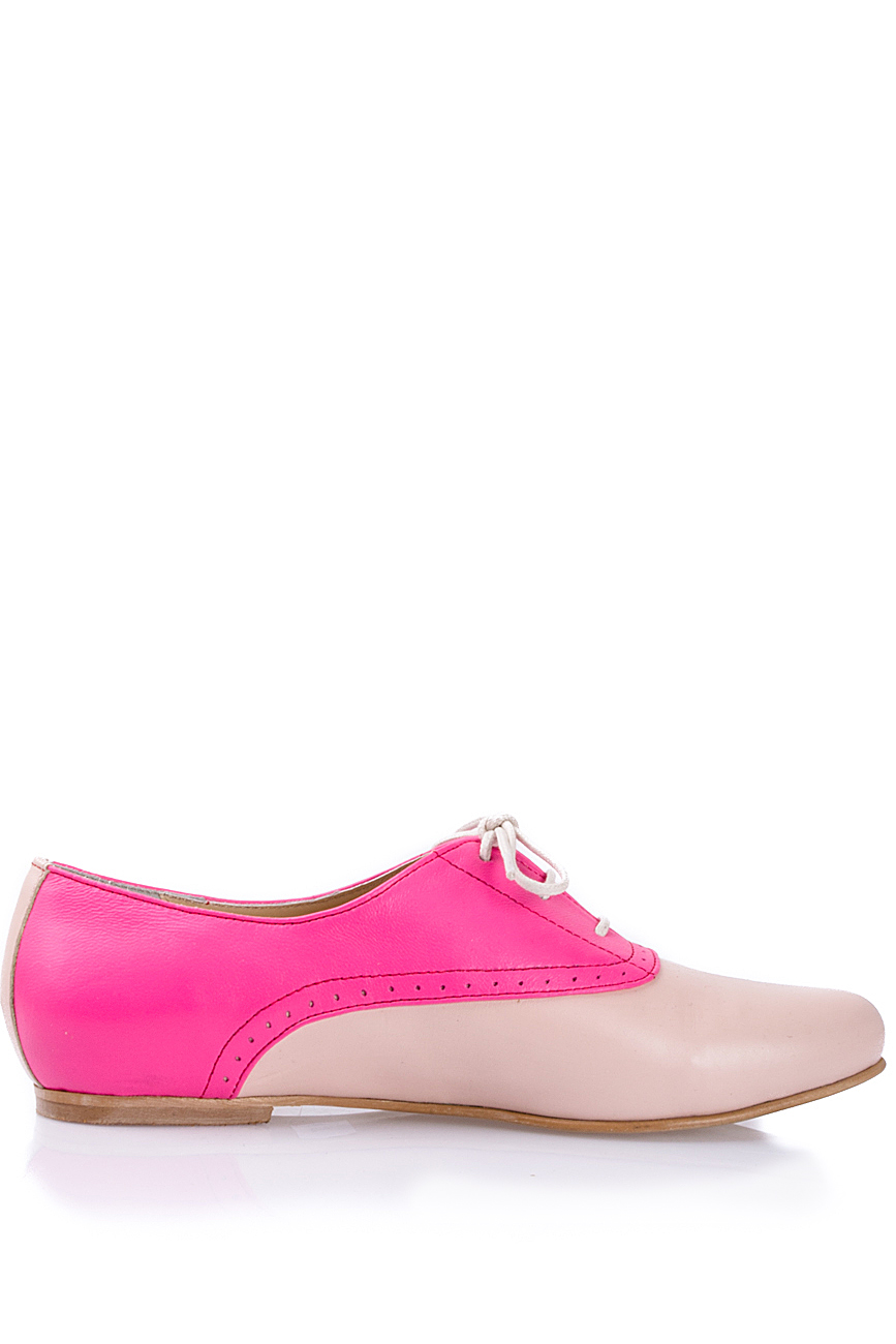 Pantofi din piele roz Oxford  PassepartouS imagine 0